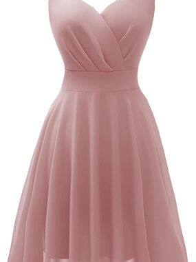 Sleeveless Dusty Rose V-Neck A-Line Dress